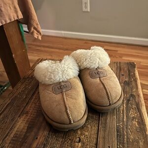 UGG Classic Tan Slippers with Sheepskin Lining